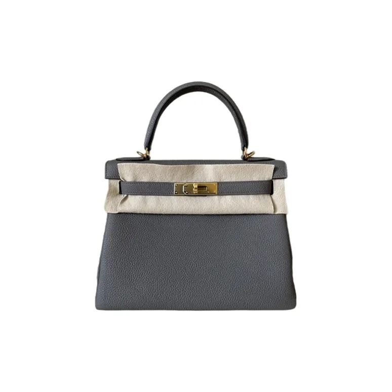 HERMES Kelly Togo Calfskin Kelly Bag Handbags Regular Women's 8F Grisétain Tin Gray-0