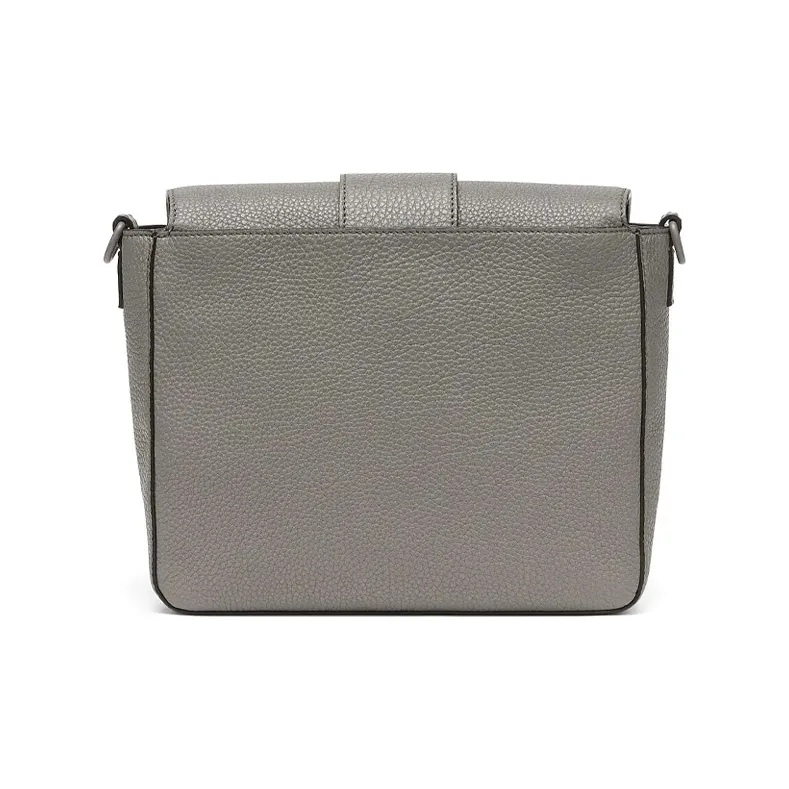FENDI Baguette Calfskin Baguette Bag Messenger Bag Shoulder Bag Crossbody Bag Medium Size Men's Gray-2