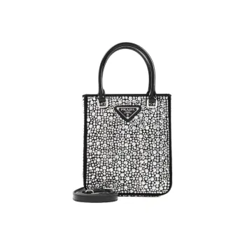 PRADA Fabric Tote Bag Shopping Bag Handbag Regular Women's Metallic