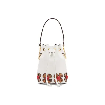 FENDI Mon Tresor Calfskin Bucket Bag Handbag Mini Women's White