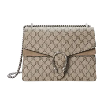 GUCCI Dionysus Canvas With Leather Shoulder Bag, Crossbody Bag Women's
