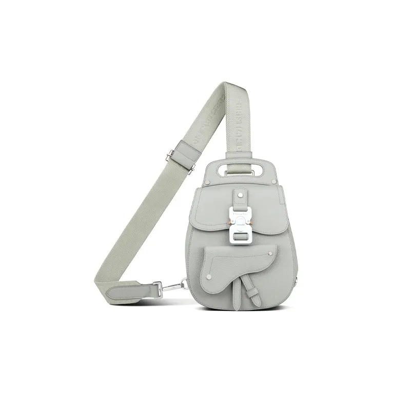 DIOR Cow Leather Saddle Bag, Crossbody Bag, Shoulder Bag Men's Dio Gray-2