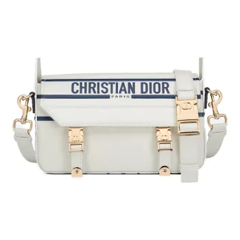 DIOR DiorCamp Smooth Cow Leather Messenger Bag Shoulder Bag Crossbody Bag Women's White