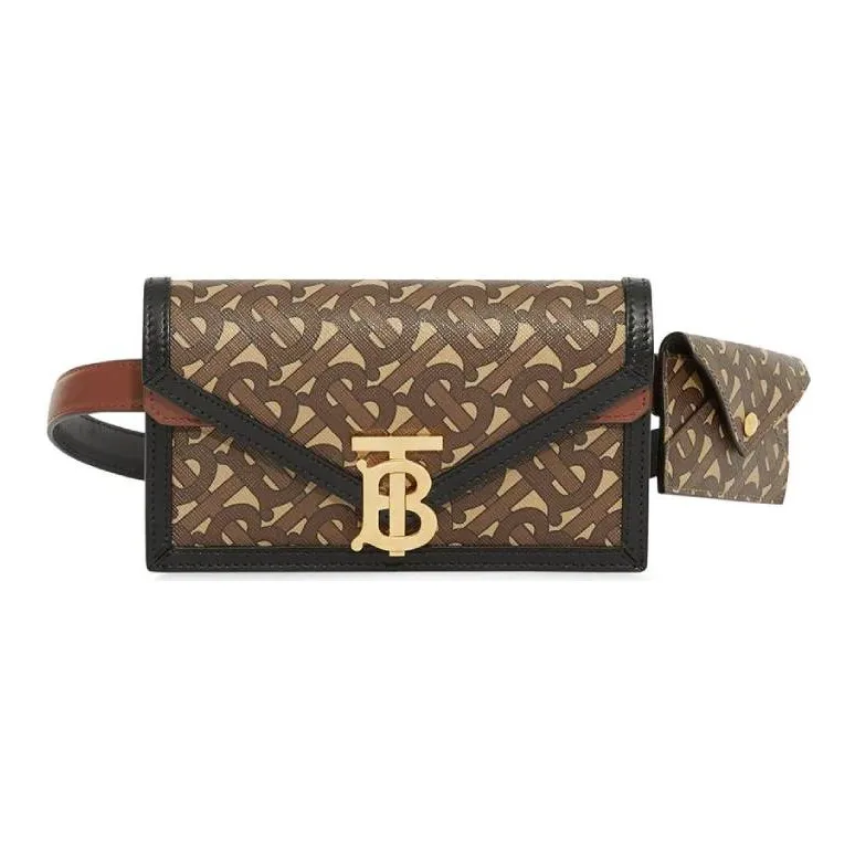 Burberry Monogram PU Combo Bag Shoulder Bag Crossbody Bag Fanny Pack Women's Brown-0