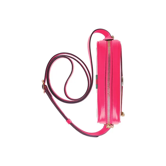 GUCCI Ophidia Leather Patchwork Camera Bag Shoulder Bag Crossbody Bag Mini Women's Transparent/Fuchsia Pink-5