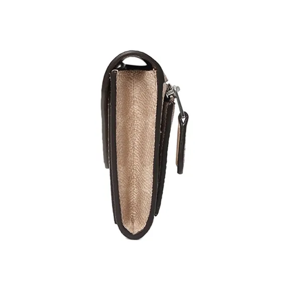 COACH Soft Wallet Coated Canvas With Leather Wallet Women's Taupe-2