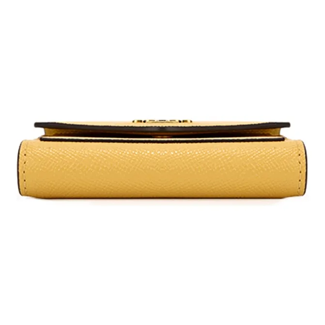 COACH Leather Clutch Envelope Bag Wallet Women's Candy Yellow-4