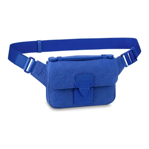 LOUIS VUITTON Cow Leather Waist Bag Chest Bag Men's Blue