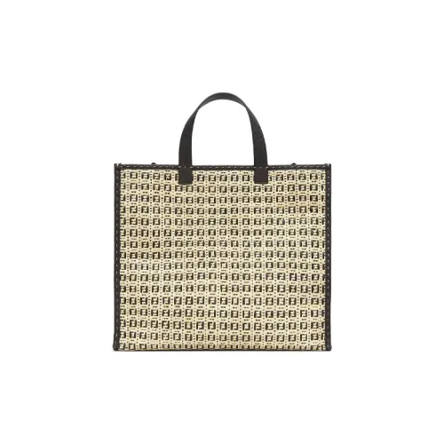 FENDI Polyamide With Calfskin Tote Bag Shopping Bag Shoulder Bag Handbag Men's Natural