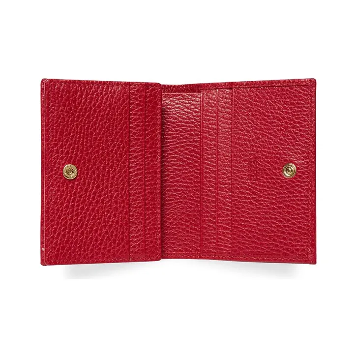 GUCCI Marmont Leather Card Holder Women's Red-4