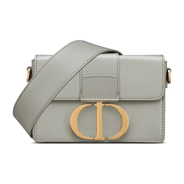 DIOR 30 Montaigne Smooth Cow Leather Handbag, Shoulder Bag Women's Gray-0