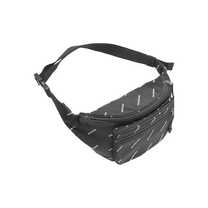 Balenciaga Fabric Crossbody Bag, Fanny Pack Unisex Black-4