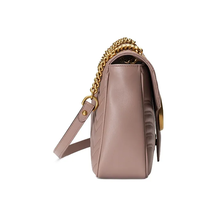 GUCCI GG Marmont Cow Leather Crossbody Bag Shoulder Bag Women's Nude-2