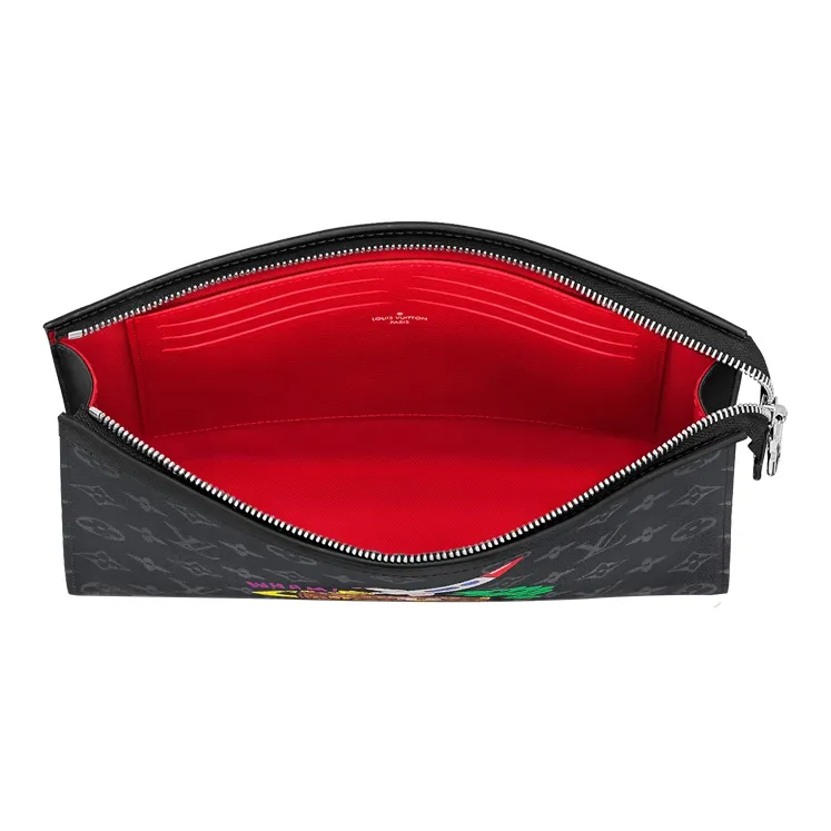 LOUIS VUITTON Pochette Voyage Canvas Toiletry Bag Clutch Medium Size Men's Black-2
