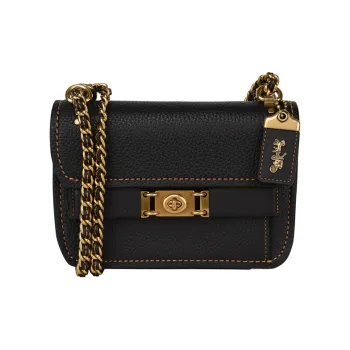 COACH Troupe Leather Crossbody Bag, Shoulder Bag Women's Black