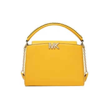MICHAEL KORS Karlie Artificial Leather Crossbody Bag, Shoulder Bag, Handbag Medium Size Women's Yellow