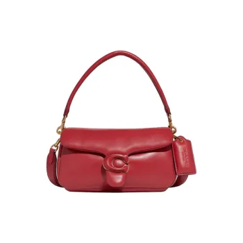 COACH Tabby Sheepskin Leather Cloud Bag Crossbody Bag Shoulder Bag Pillow Bag Shoulder Bag Women's Macaron Candy Red