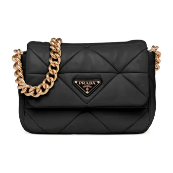 PRADA Soft Sheep Leather Handbag, Shoulder Bag Women's Black