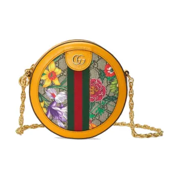 GUCCI Ophidia Leather Binding Round Bag, Shoulder Bag, Crossbody Bag Women's