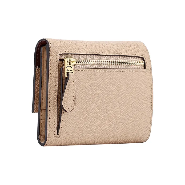 COACH Foldover Leather Wallet, Wallet Women's Camel-3