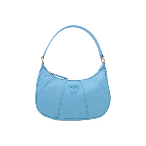 PINKO Leather Half Moon Bag Mahjong Bag Shoulder Bag Crossbody Handbag Shoulder Bag Women's Light Blue