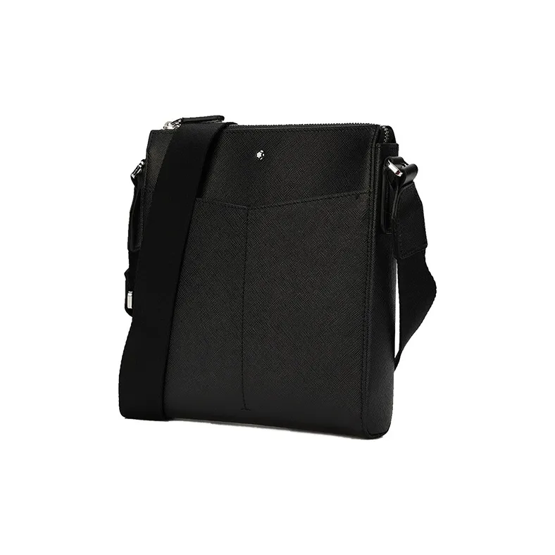MONTBLANC Leather Envelope Bag, Shoulder Bag, Crossbody Bag Men's Black-2