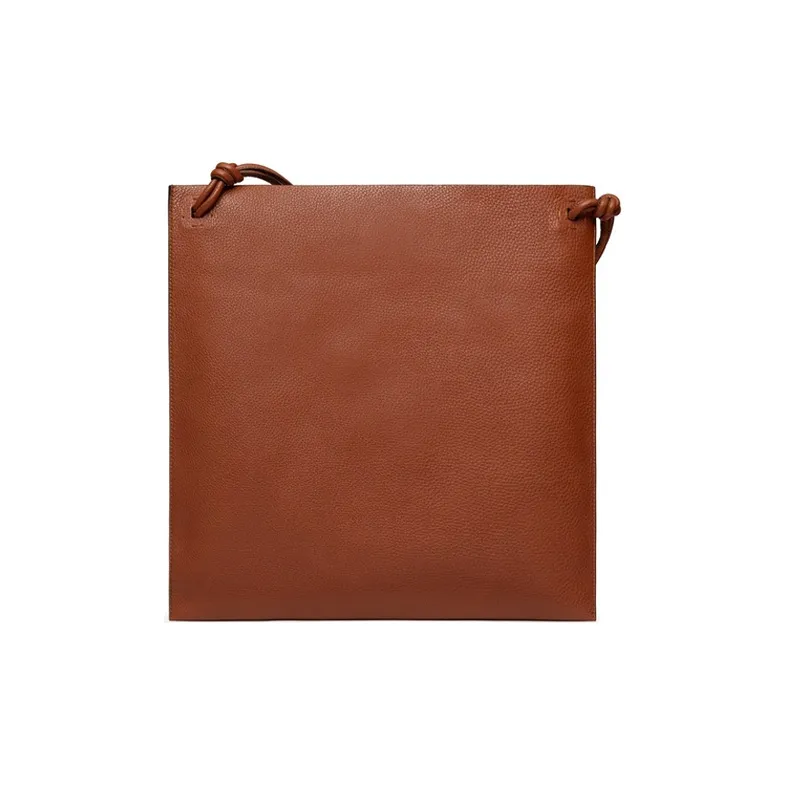 Valentino Leather Tote Bag Shopping Bag Handbag Men's Brown-2