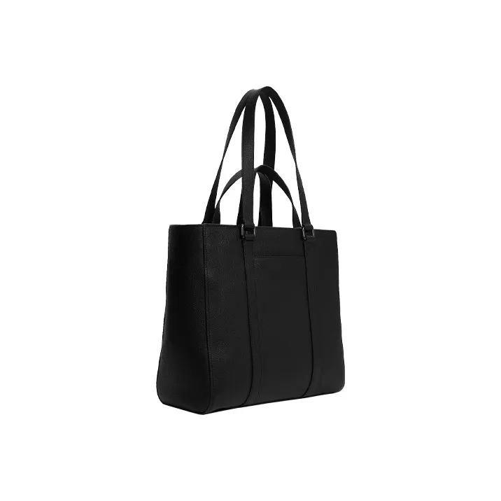 COACH Hudson Leather Tote Bag, Shopping Bag, Handbag, Shoulder Bag Tubas Men's Black-1