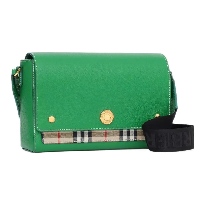 Burberry NoteVintage Leather Patchwork Messenger Bag Shoulder Bag Crossbody Bag Handbag Women's Green-1