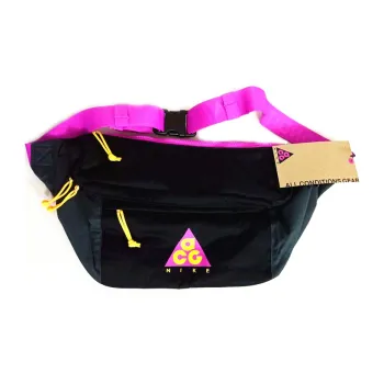 Nike Polyester Crossbody Bag, Fanny Pack Regular Unisex Black Pink