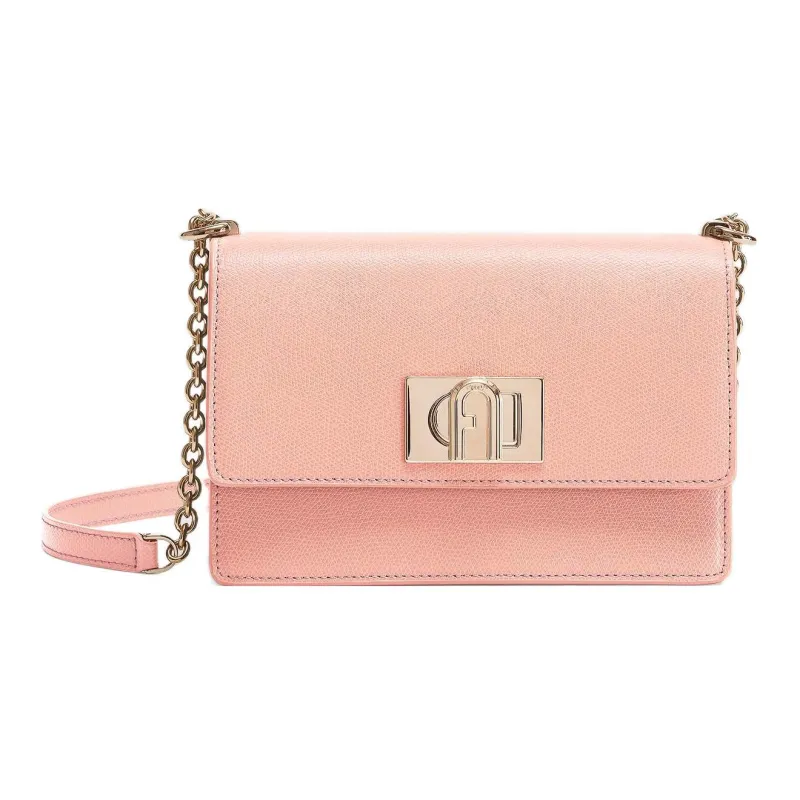 Furla 1927 Collection Pebbled Leather Shoulder Bag Crossbody Bag Mini Women's Grapefruit Pink-0