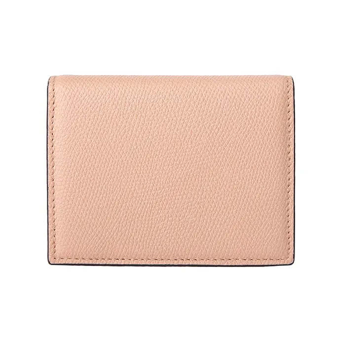 Valentino Vlogo Cow Leather Wallet Card Holder Regular Women's Pink-2