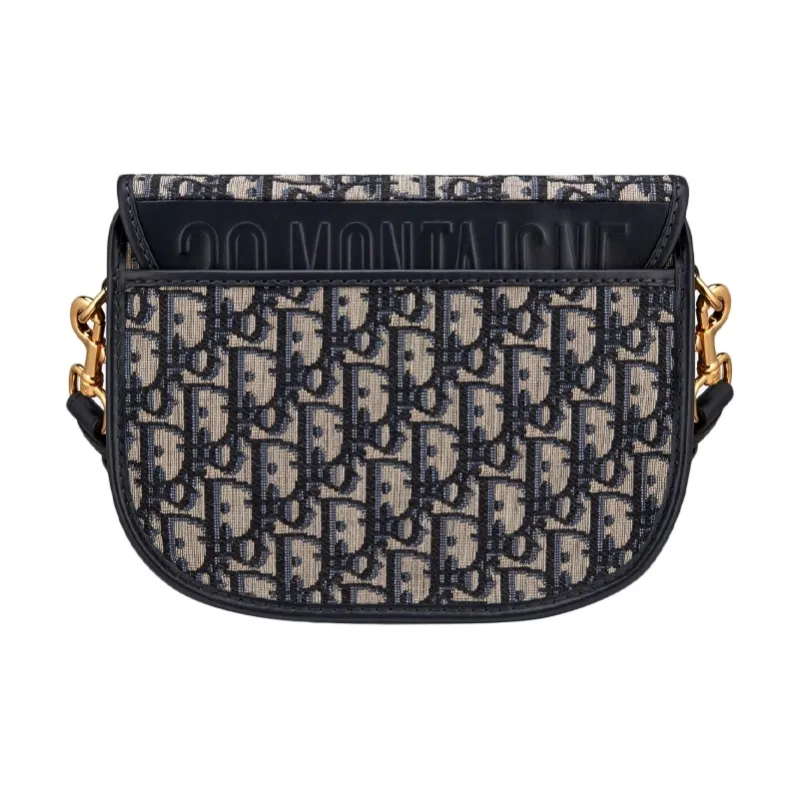 DIOR Bobby Jacquard Fabric Shoulder Bag, Crossbody Bag Medium Size Women's Denim Blue-2