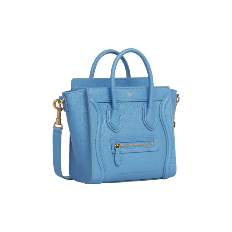 CELINE Luggage Drumhead Calfskin Smile Bag Shoulder Bag Crossbody Bag Handbag Extra Mini Women's Sky Blue-2