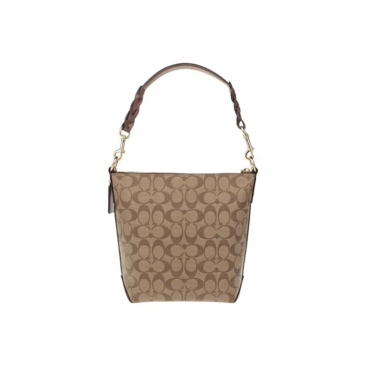COACH Canvas With Leather Handbag Bucket Bag Crossbody Bag Shoulder Bag Women's Monogram Brown-3