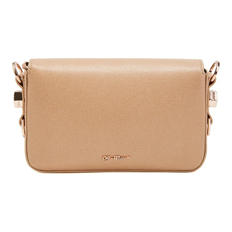 OFF WHITE Leather Shoulder Bag Trumpets Women's Nude & White-1