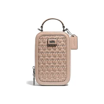 COACH Alie Leather Camera Bag Handbag Shoulder Bag Crossbody Bag Women's Milk Tea Beige