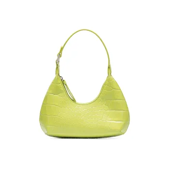 By Far Baby Amber Genuine Leather Shoulder Bag Crescent Bag Handbag Shoulder Bag Women's Lime Yellow