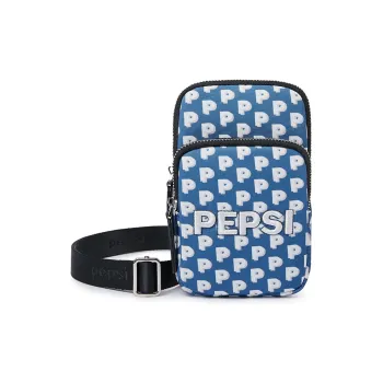 Pepsi Nylon Fabric Cell Phone Pouch Crossbody Bags Regular Unisex Marine Blue