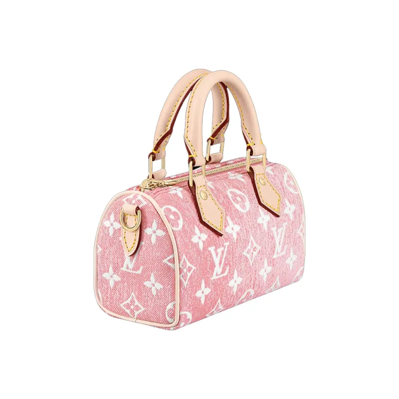 LOUIS VUITTON Nano Speedy Denim Jacquard Pink-2