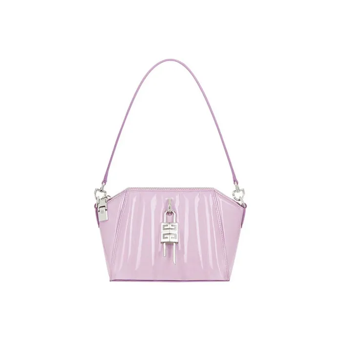 Givenchy Smooth Sheepskin And Quilting Sheepskin Handbag, Shoulder Bag, Crossbody Bag Small Size Women's Light Purple-0
