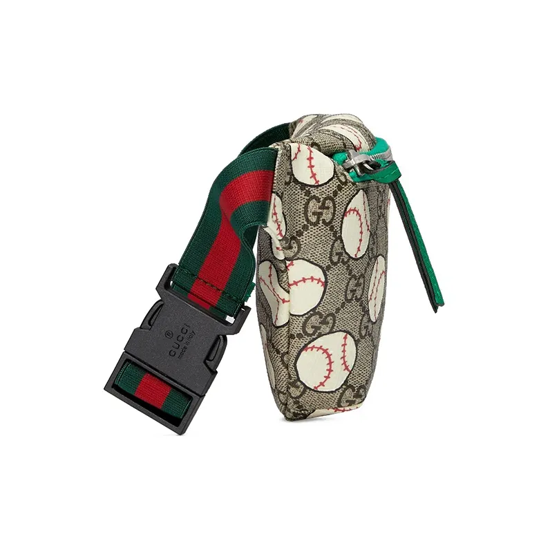 GUCCI Canvas With Leather Canvas Bag, Sling Bag, Fanny Pack Kids' Ebony/Green-5
