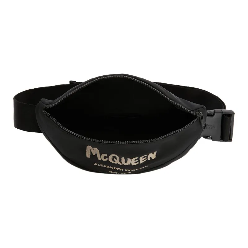 Alexander McQueen Polyester Crossbody Bag, Fanny Pack Men's Black-3