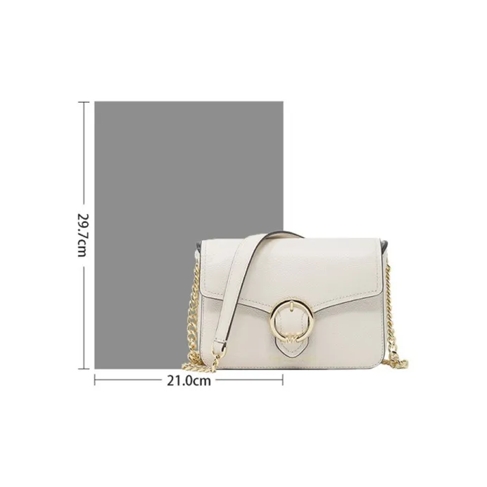 MICHAEL KORS Wanda Cow Leather Shoulder Bag Crossbody Bag Small Size Women's Pure White-5