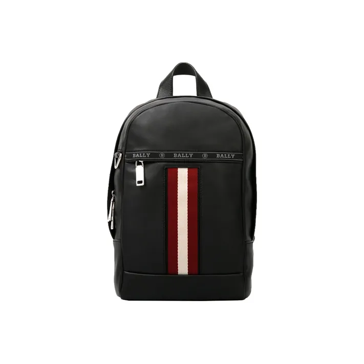 BALLY Cow Leather Sling Bag Handbag Shoulder Bag Crossbody Bag Men's Black-0