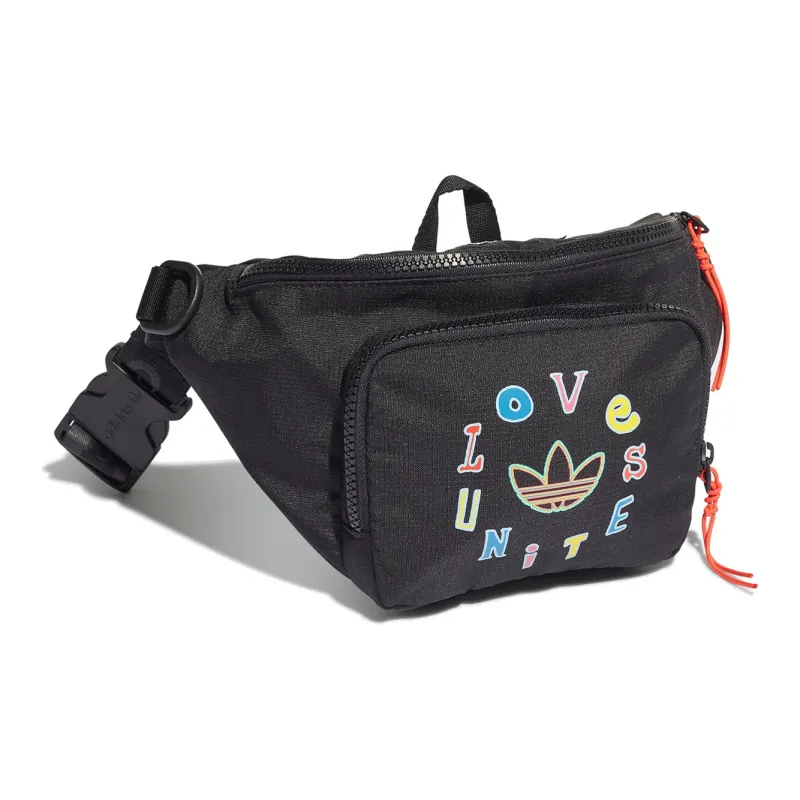 Adidas Originals Polyester One Shoulder Sling Bag Fanny Pack Unisex Black-3