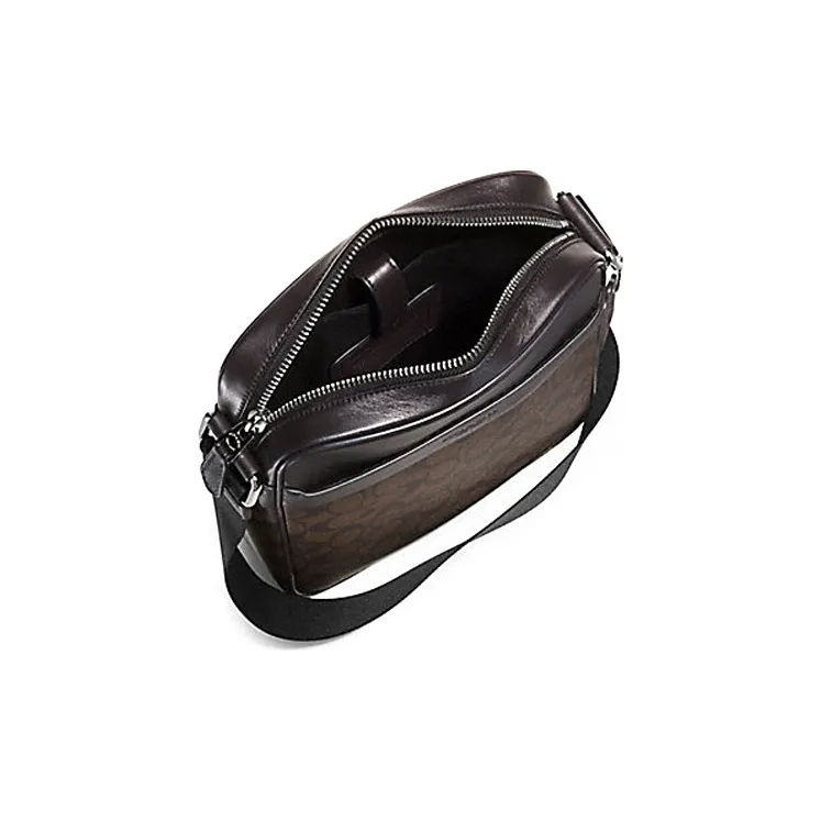 COACH Charles Canvas Crossbody Bag Small Size Men's Brown-1
