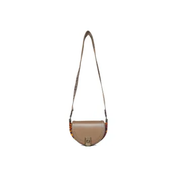 FENDI Calfskin Crescent Bag, Saddle Bag, Crossbody Bag, Shoulder Bag Women's Brown