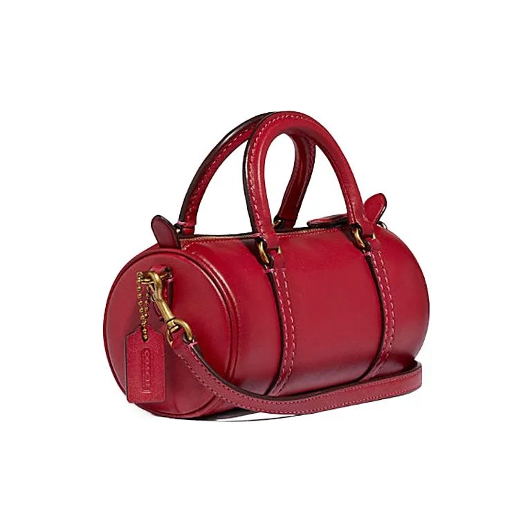 COACH Barrel Leather Crossbody Bag Mini Women's Red-1