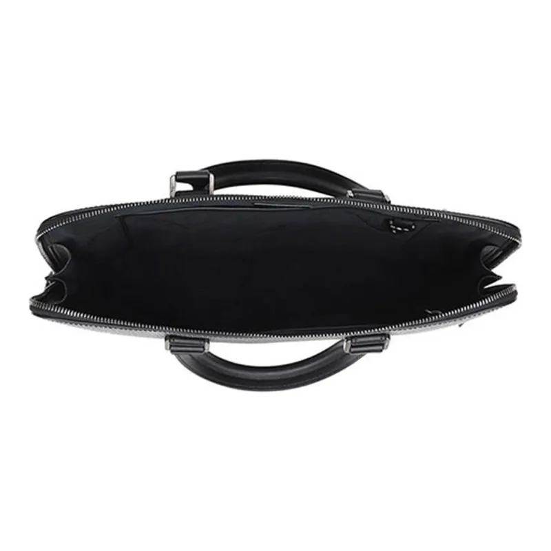 FERRAGAMO Cow Leather Shoulder Bag Men's Gray Black-5